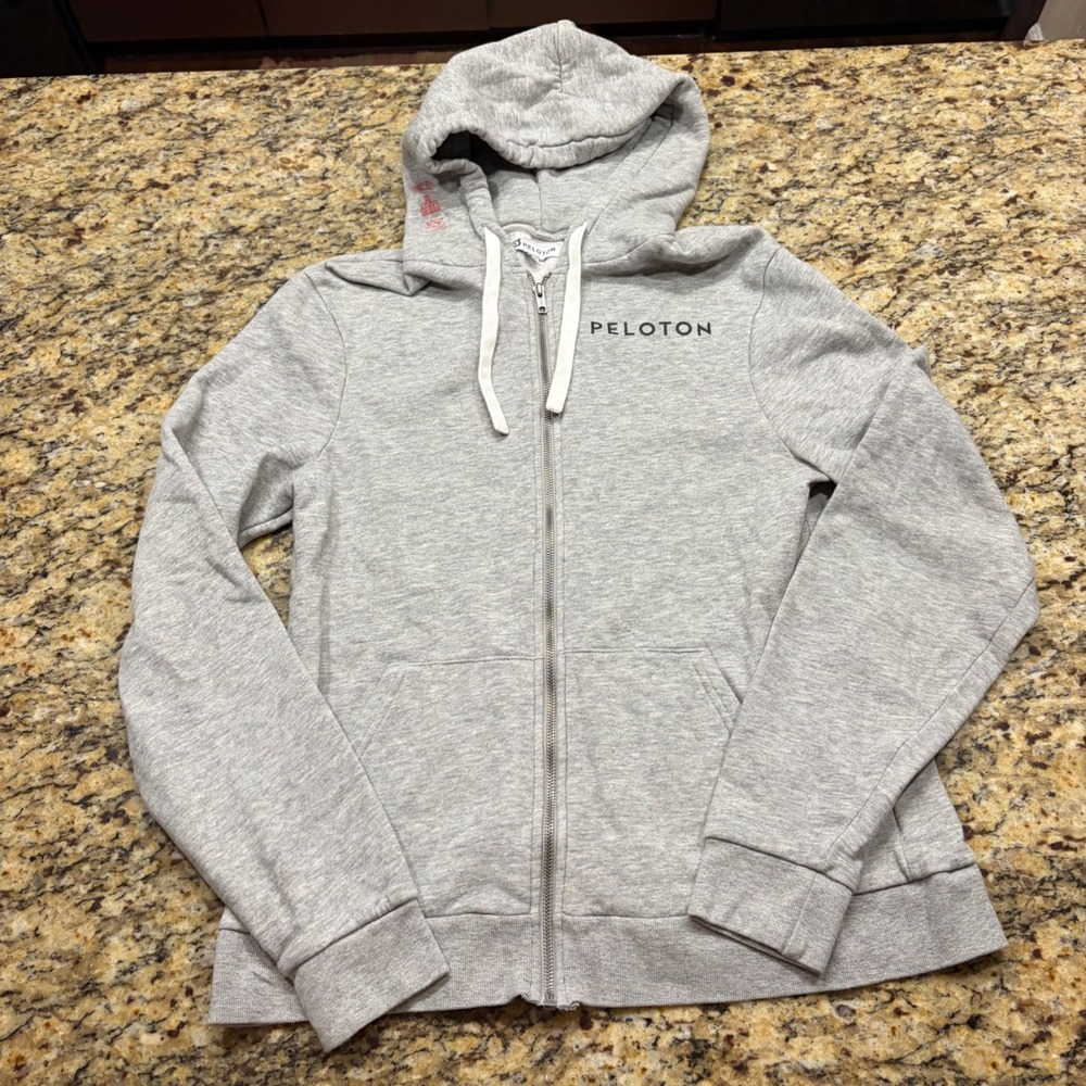 Peloton Boston City Series Gray Zip Up Hoodie Sweatshirt Womens Medium ws
